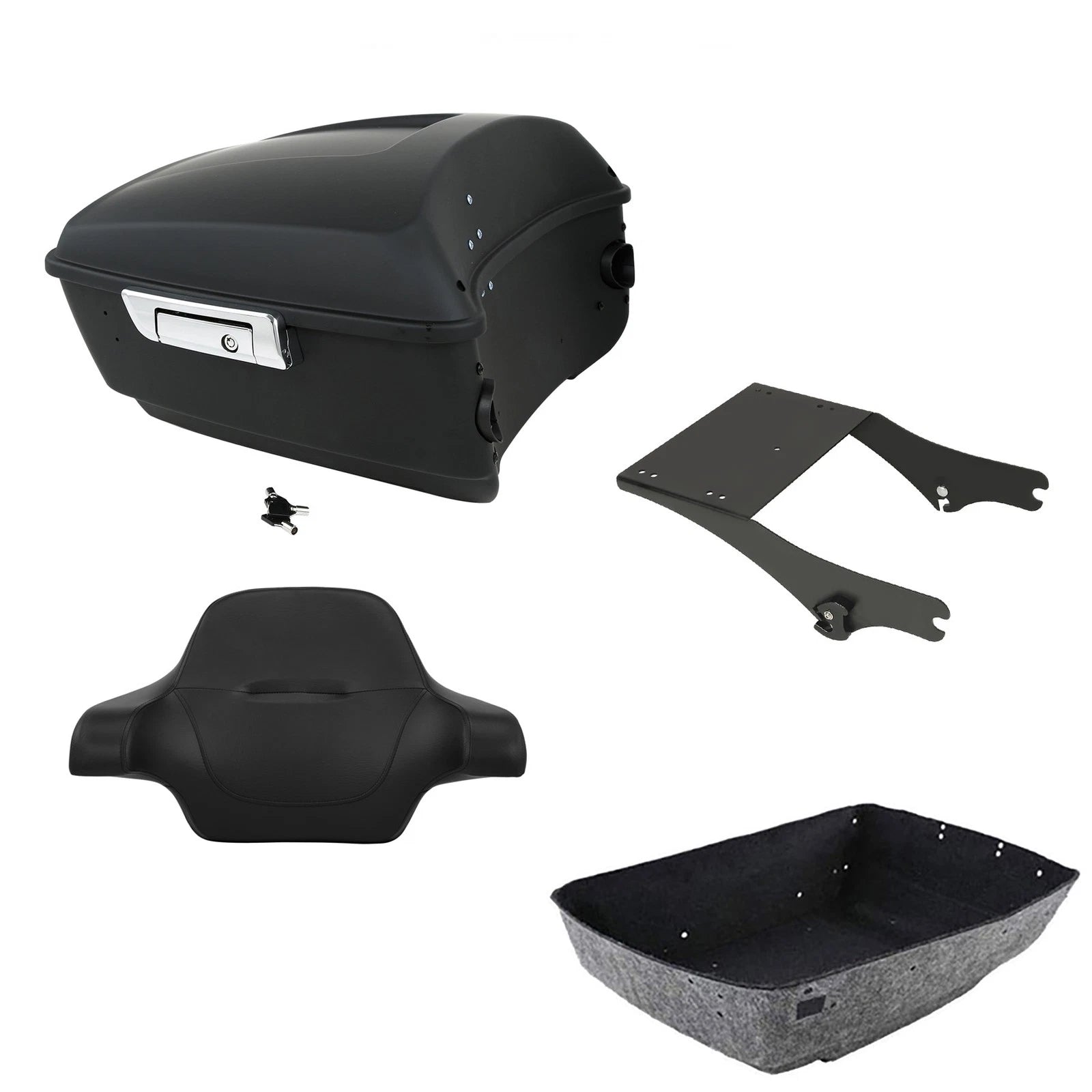 Matte Black King Trunk Backrest Mount for Harley Touring Electra Glide (1997–2008)