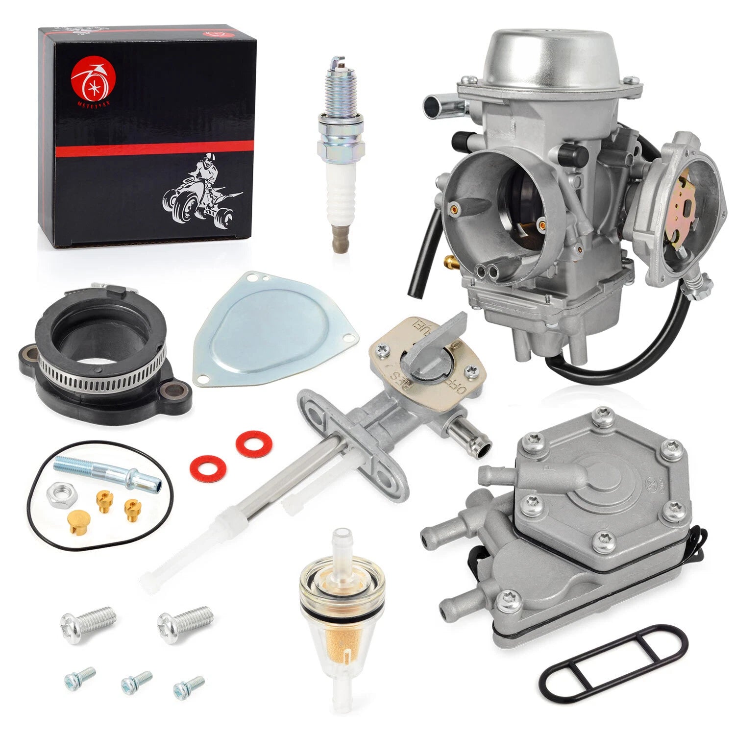 Carburetor Intake Boot & Fuel Pump Valve Petcock for Polaris Outlaw Predator 500 (2003–2007)
