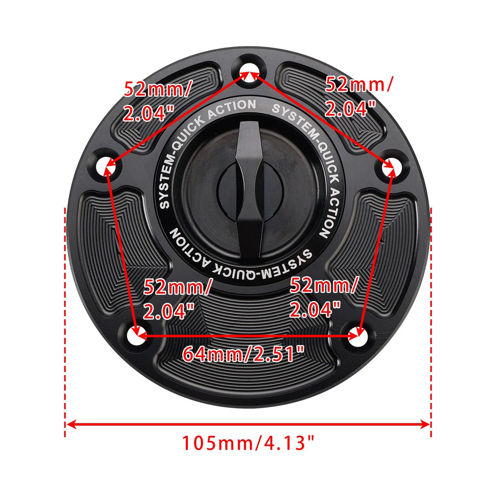 Quick Release Fuel Gas Tank Cap 5 Hole for Yamaha YZF R1 R1S R1M R3 R6 R6S R7 (2015–2023)