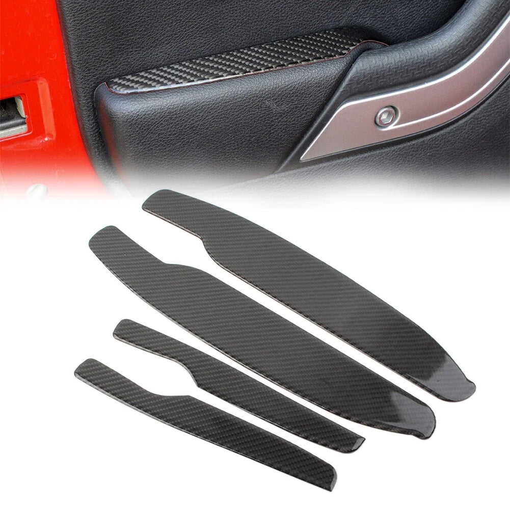 Carbon Fiber Interior Door Armrest Panel Trim for Jeep Wrangler JK (2011–2017)