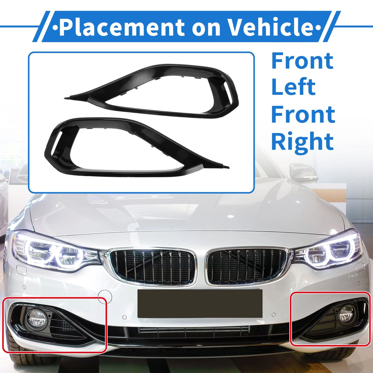 Fog Light Grille Front Set Replacement for BMW 428i (2014–2016)