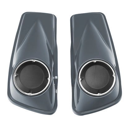6.5" Speaker Hard Saddlebags Lids for Harley Road Glide (2014–2024) Gunship Gray