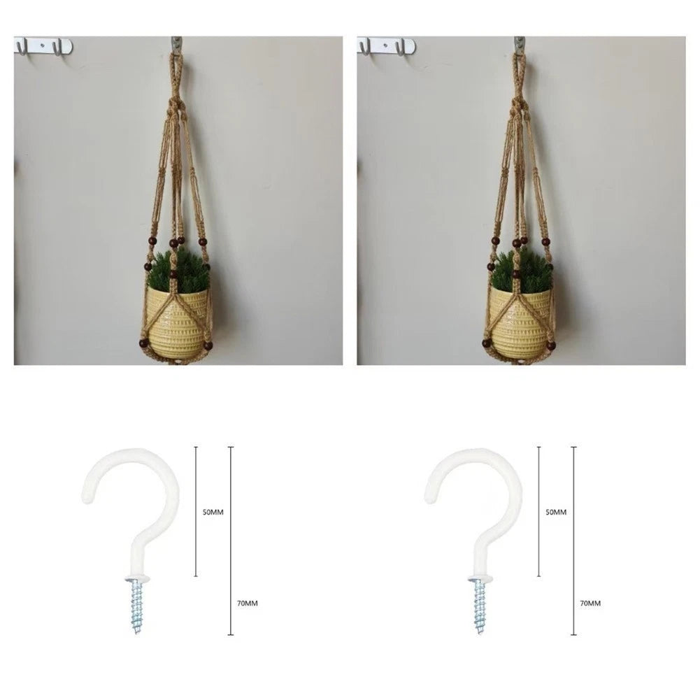 Set of 2 Macrame Plant Hangers for Balcony Patio Living Room