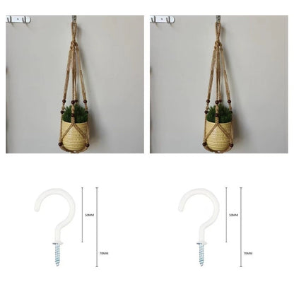 Set of 2 Macrame Plant Hangers for Balcony Patio Living Room