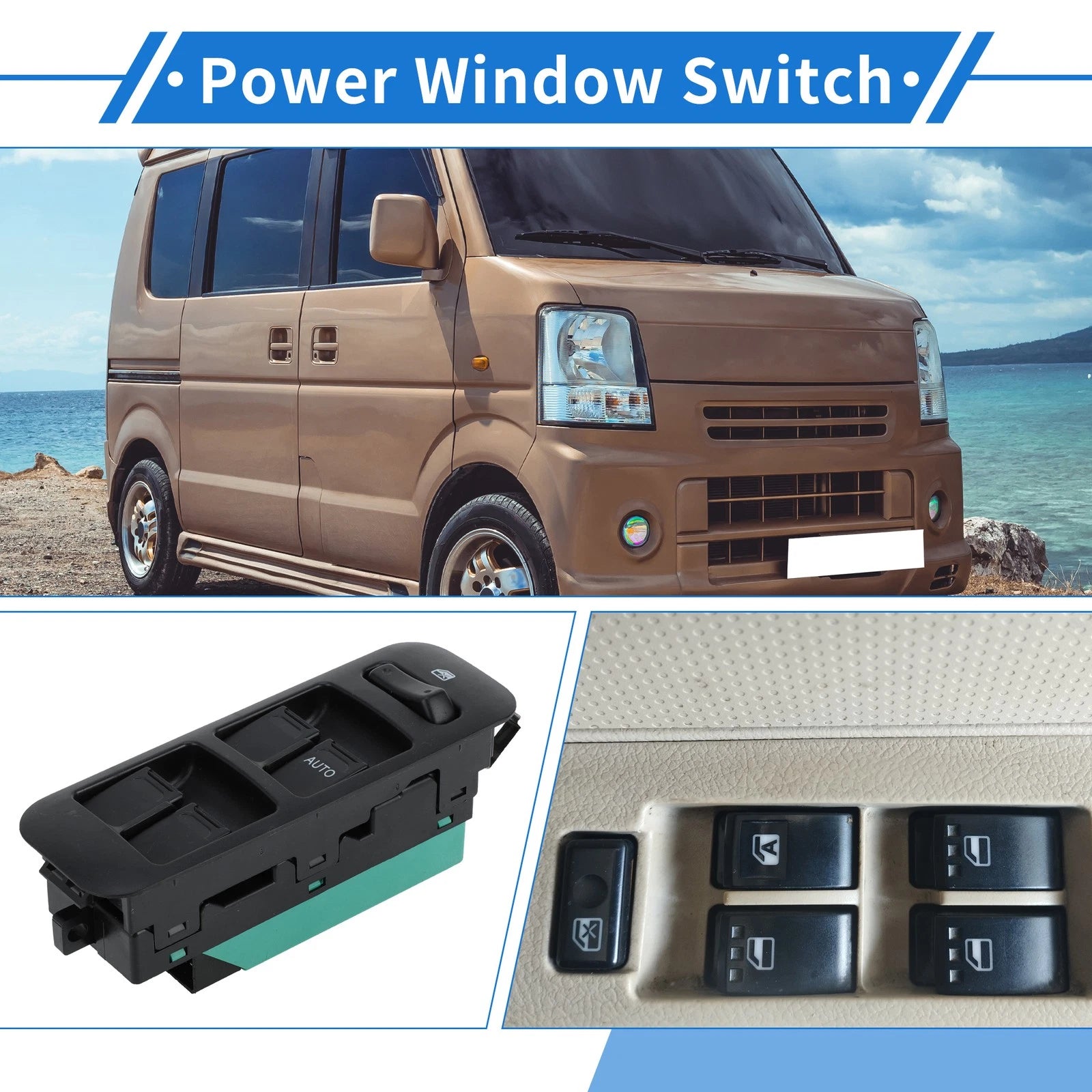 Front Right Side Power Window Switch for Suzuki Every Lapin Alto (2004–2020)