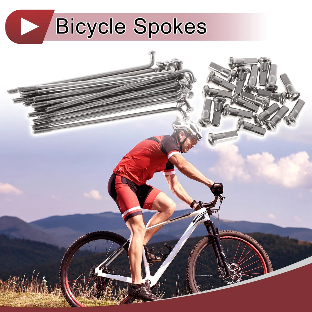 Bicycle Spokes Replacement 69mm Stainless Steel Silver Set for 13G Wheel