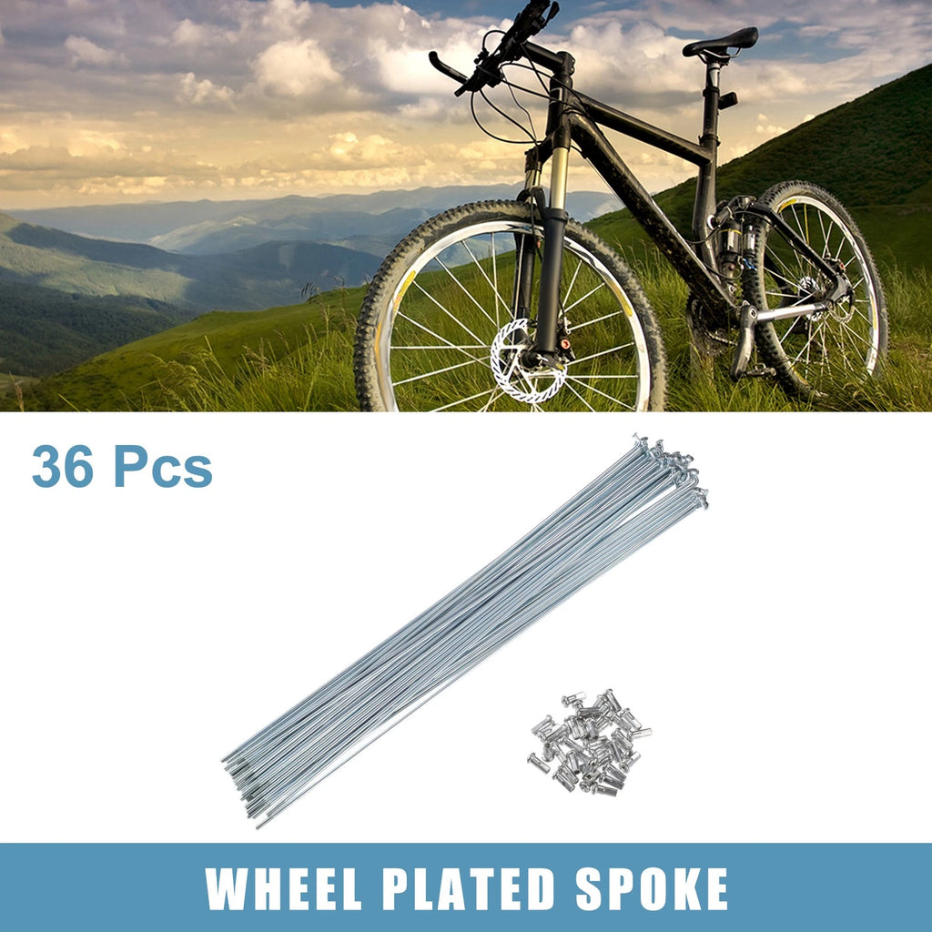 36pcs Bicycle Spokes J Bend Galvanized 11.34 in with Nipples for 13G