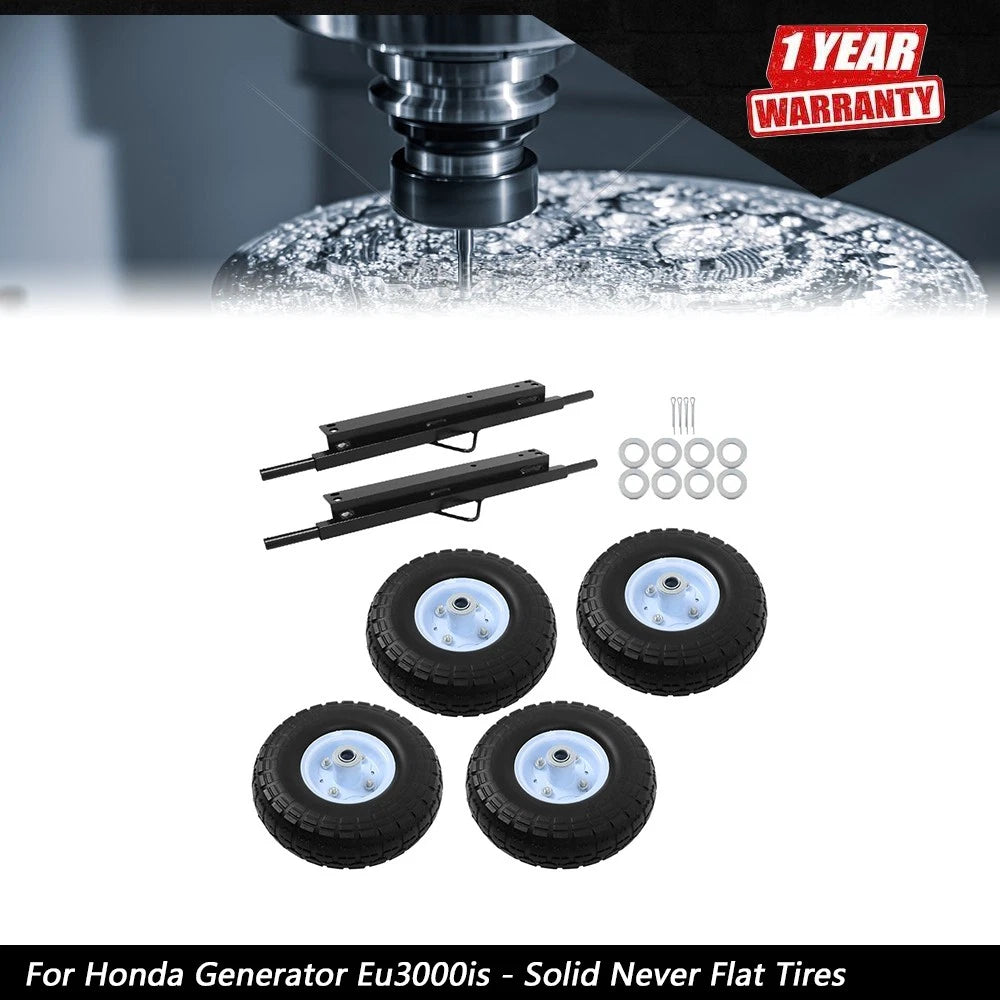 Solid Never Flat Tires All Terrain Wheel Kit for Honda Generator EU3000is (2003–2023)