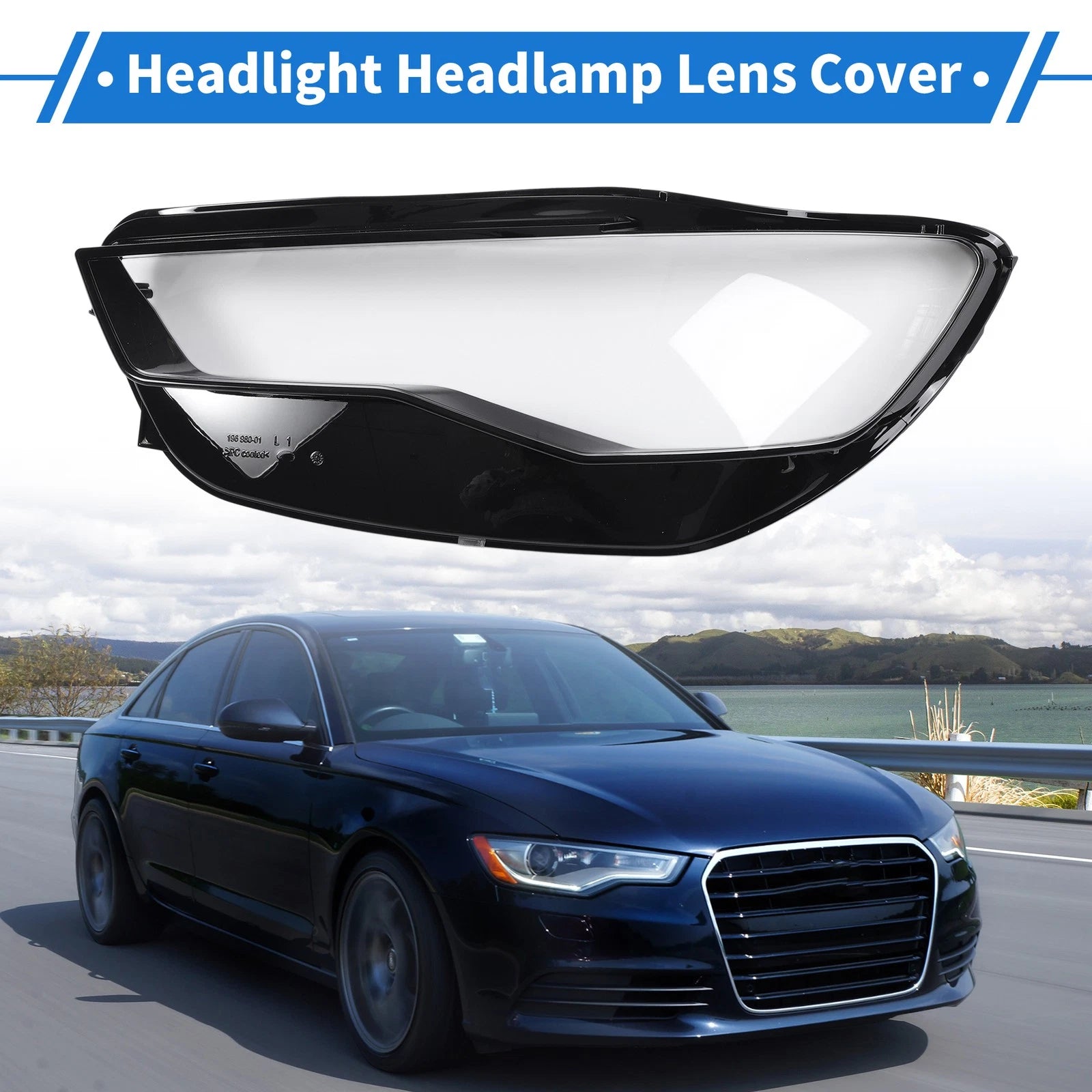 Headlight Lens Cover Front Left Replacement for Audi A6 (2016–2018)