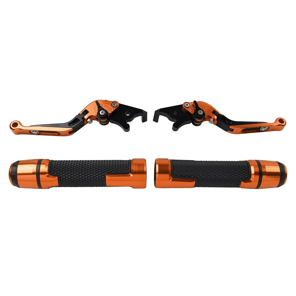 Orange Extendable Brake Clutch Lever Handlebar Grip Set For Ducati Panigale 959