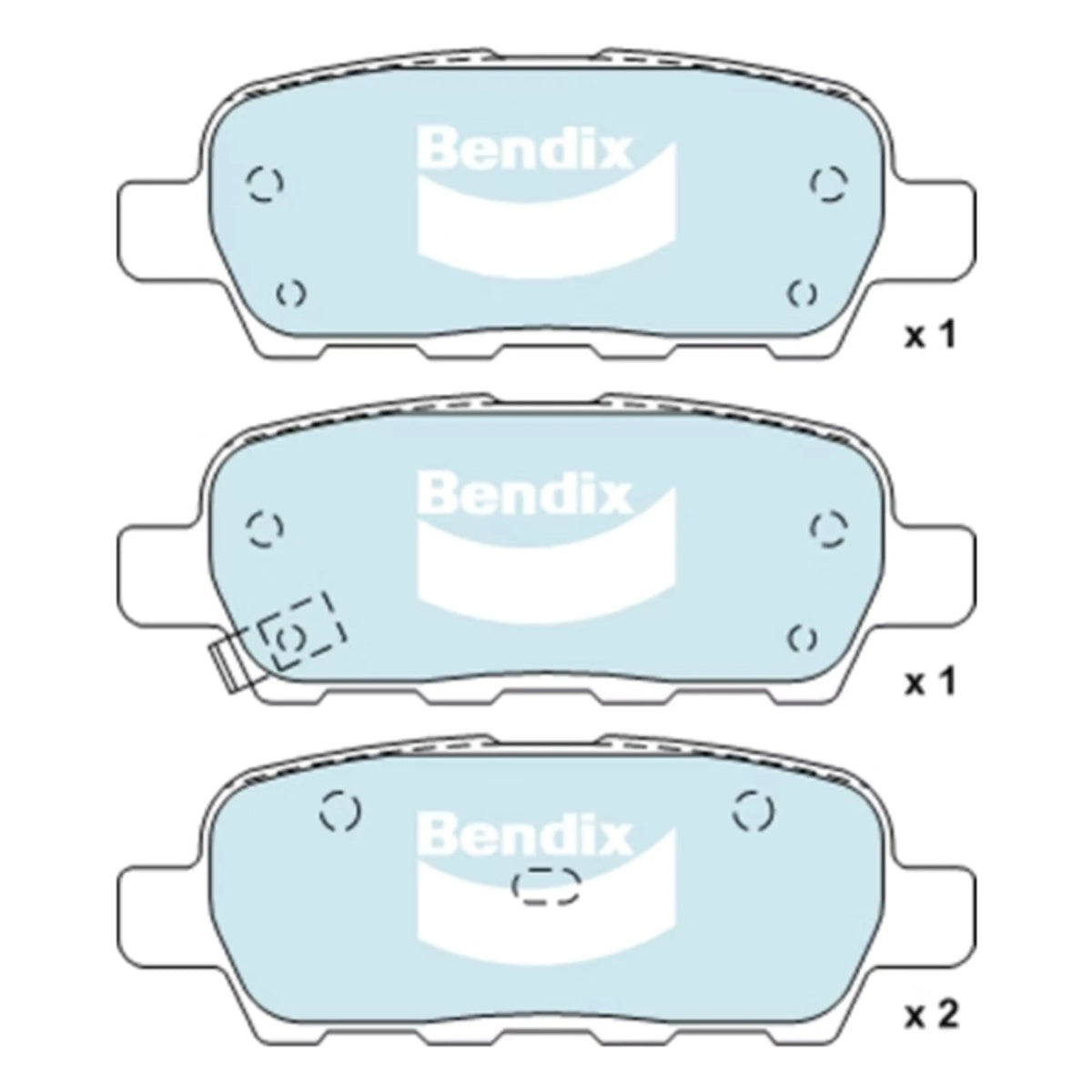 Set of 4 Bendix GCT Rear Disc Brake Pads for Nissan Pathfinder R50 (2002–2005)
