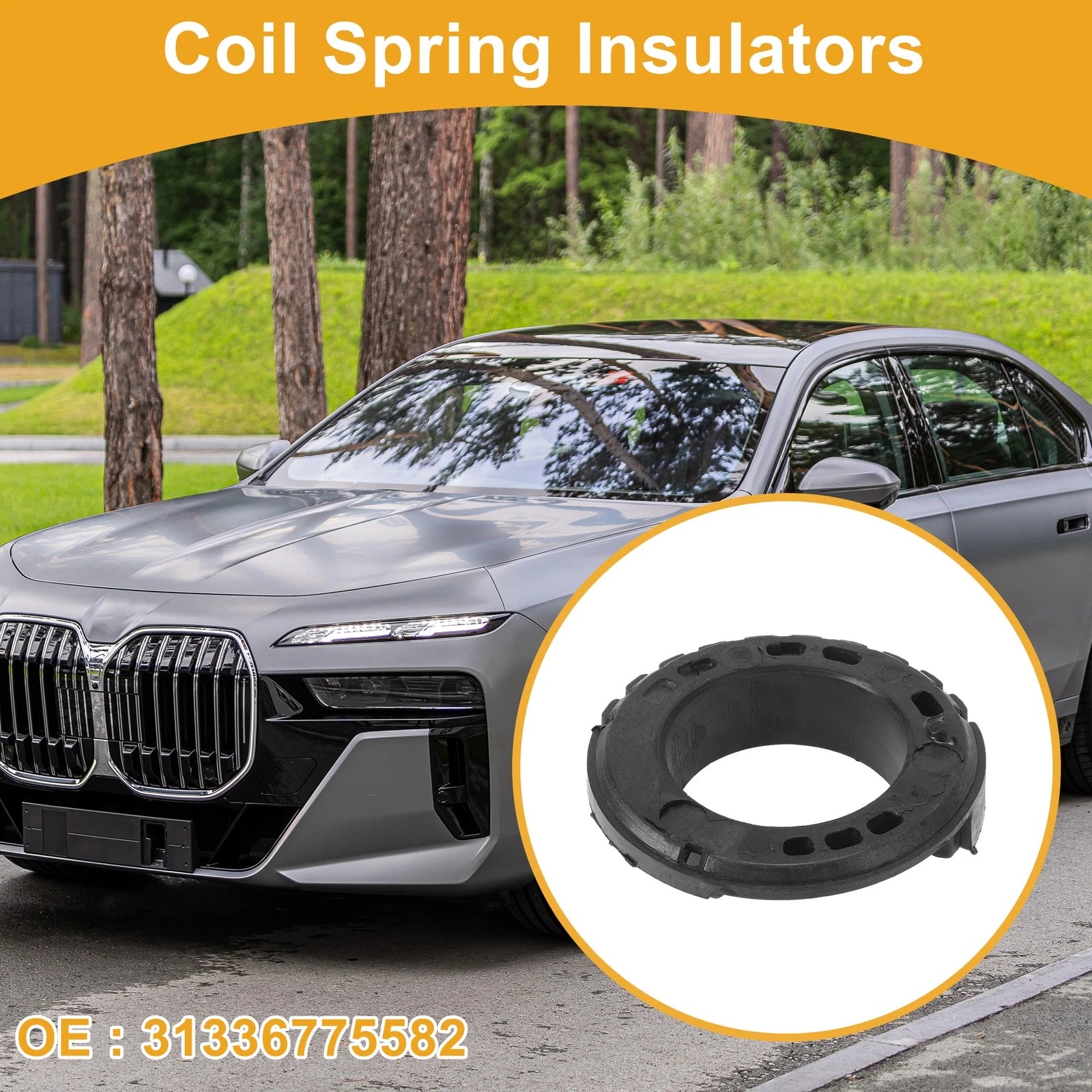 Lower Coil Spring Insulator Replacement for BMW 740i (2011–2015) Rubber