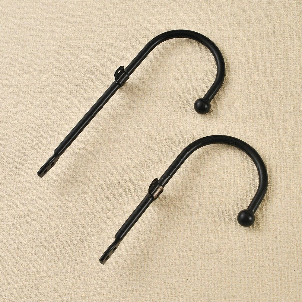 10X Black Wardrobe Hooks for Chinese Aesthetic Design (Cold Rolled Steel)