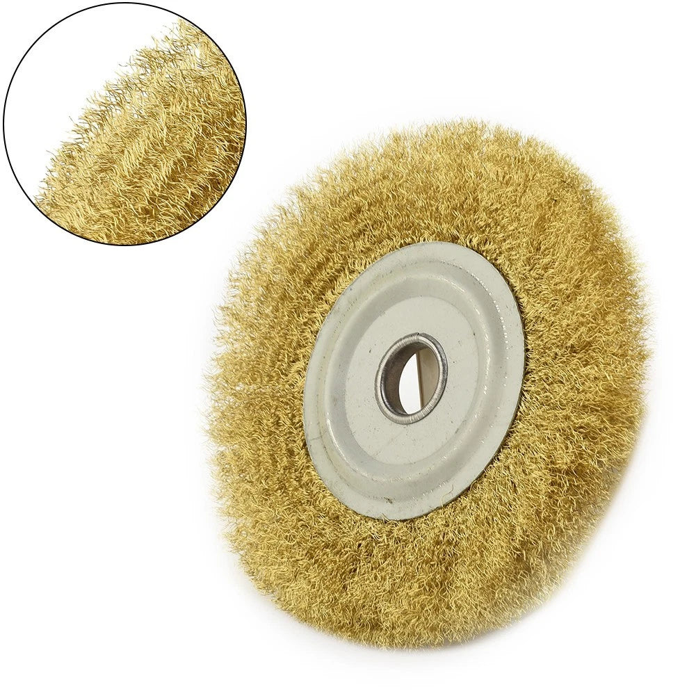 Deburring Copper Wire Wheel Brush for Grinder (Yellow)