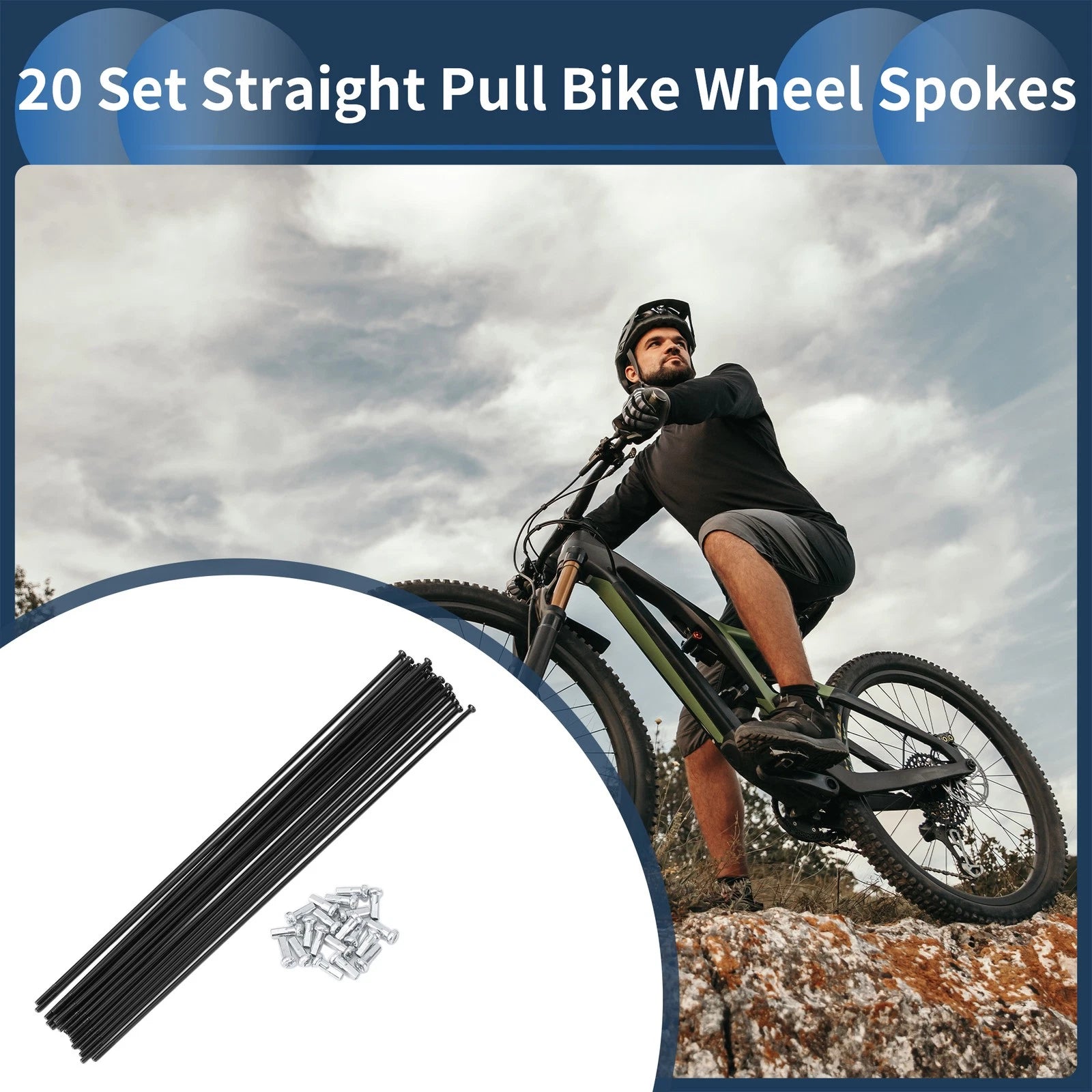 Set 14G Straight Pull Spokes 210mm for Bicycle Wheel (210mm) (2000–2025)