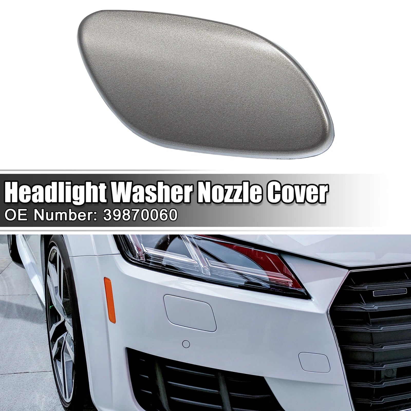 Headlight Washer Nozzle Cover Cap for Volvo S80 (2007–2016) Gray