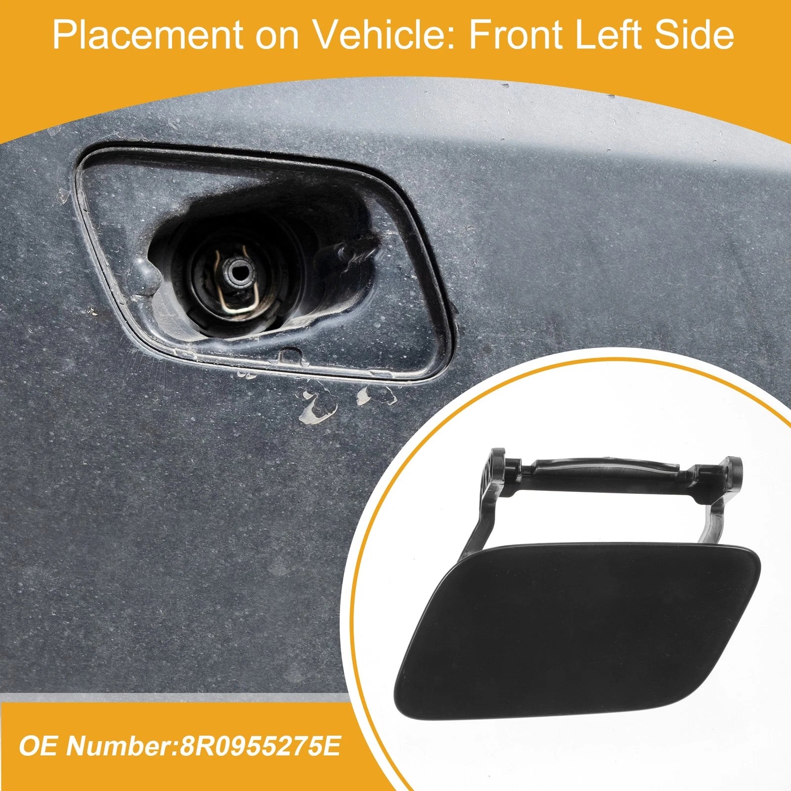 Front Left Washer Nozzle Cover Cap for Audi Q5 (2013–2017) 1 Pc