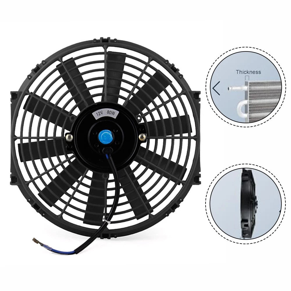 Radiator Cooling Fan for Vehicle with 10-Piece Mounting Kit