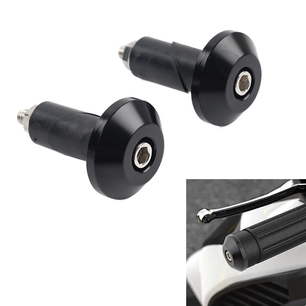 2X Black Handlebar Grips for Motorcycle (7/8'' & 1'')
