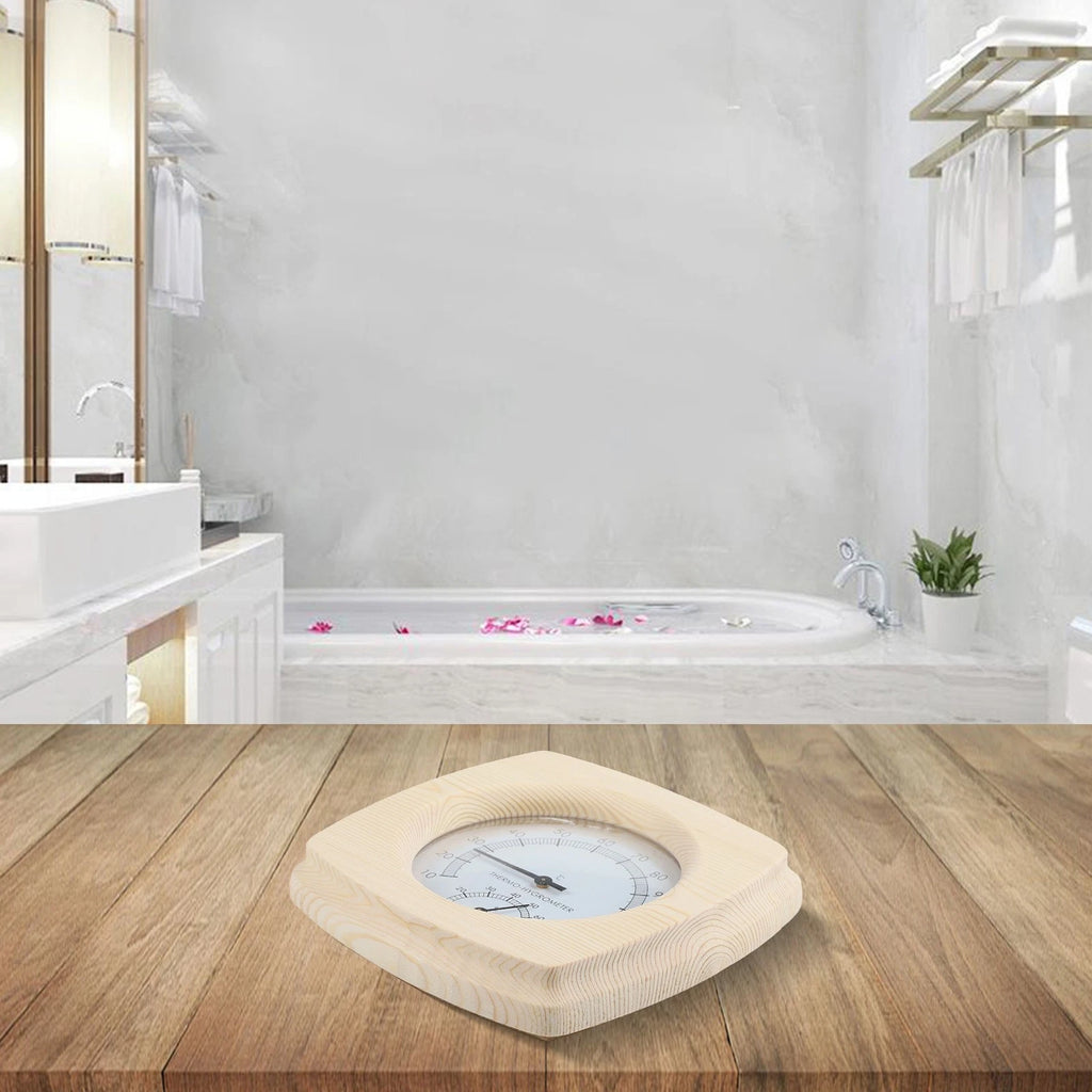 Compact Wooden Sauna Gauge for Accurate Environmental Readings