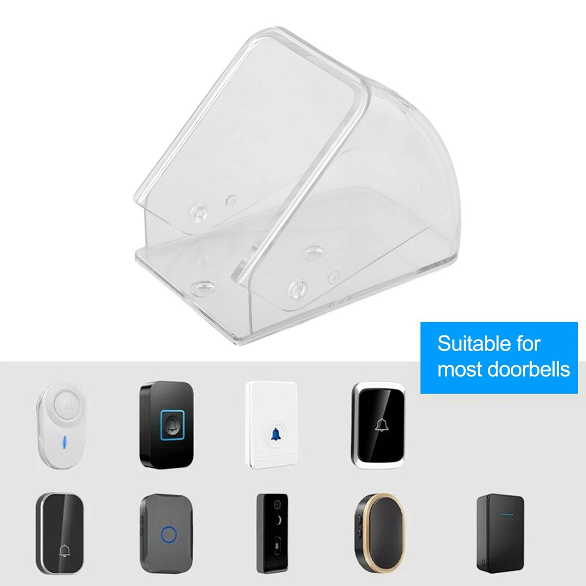 Clear Waterproof Doorbell Cover for Protection Against Rain and Moisture