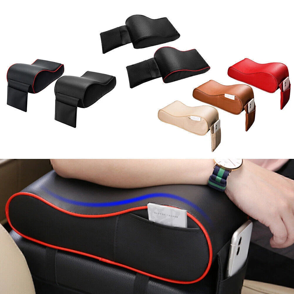 Set of 2 PU Memory Foam Console Armrest Cushion Pads for Car SUV