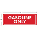 Clear Gasoline Only Identification Stickers Set of 4