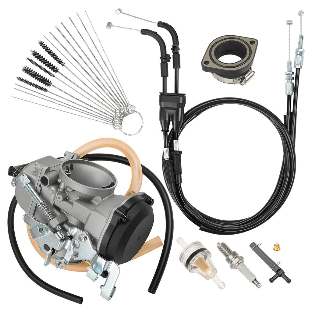 Carburetor & Intake Manifold Boot & Throttle Cable for Kawasaki KLR650 (2008–2018)
