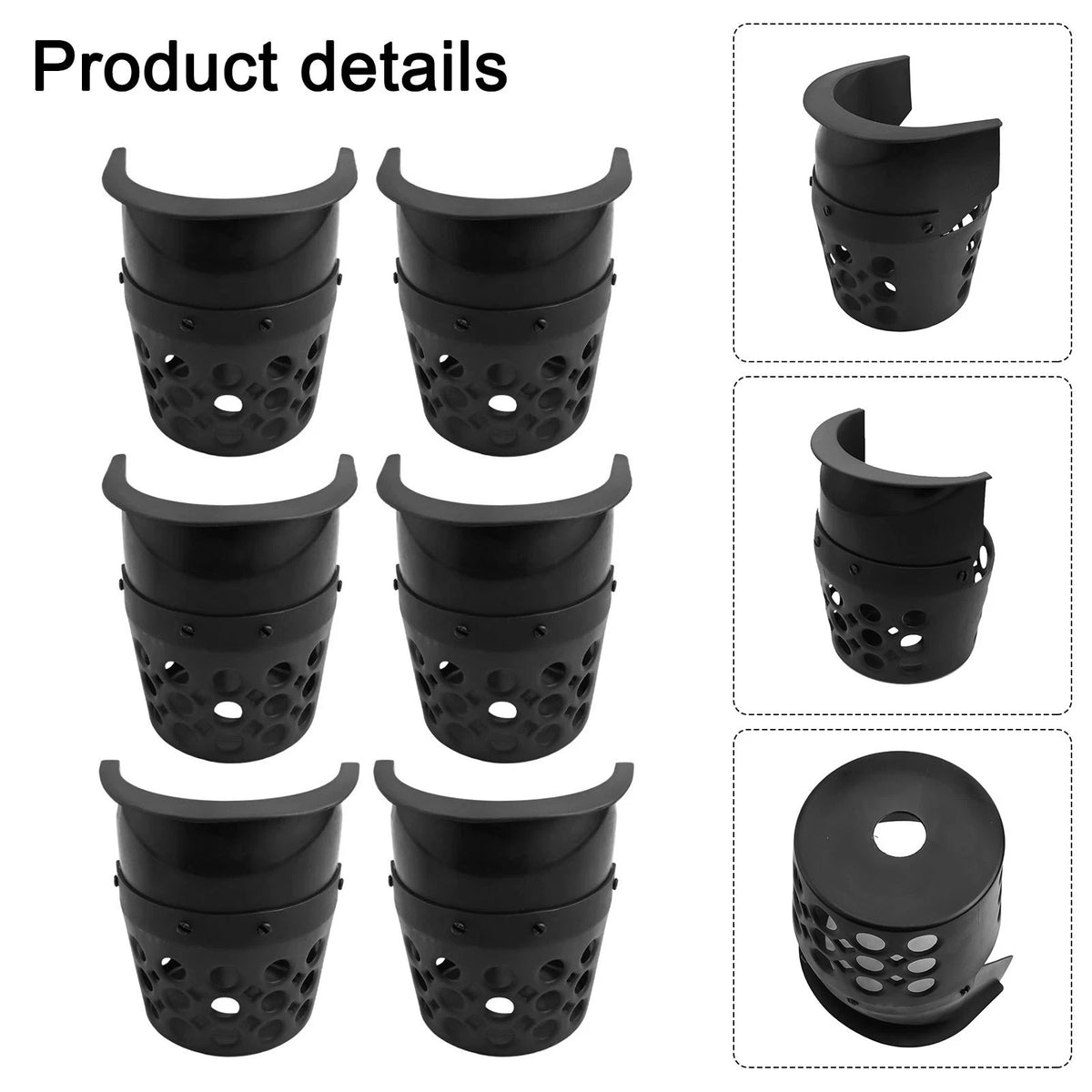 Set of 4 Black Plastic Pool Table Pockets for Easy Installation