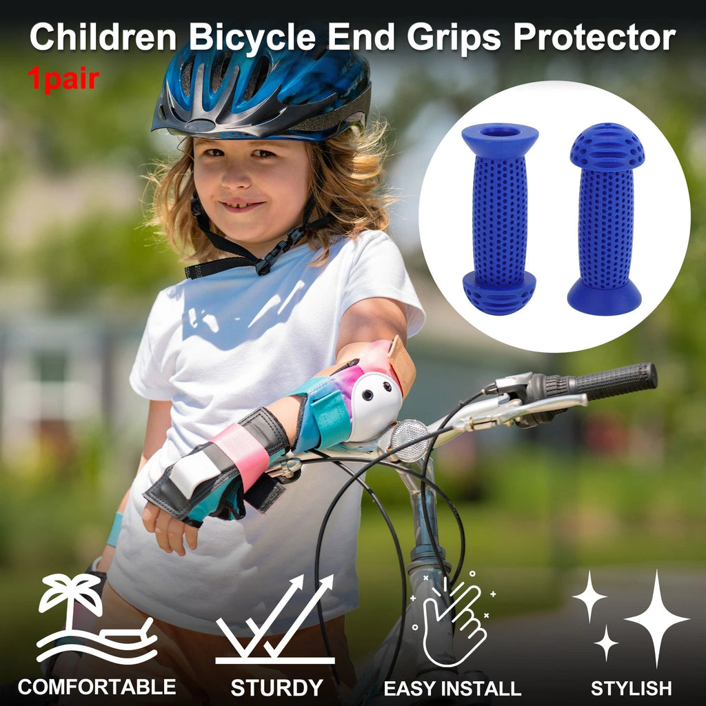 Handlebar Grip Cover 100mm Soft MTB End Grips Protector for Blue 1 Pair (1 Pair)