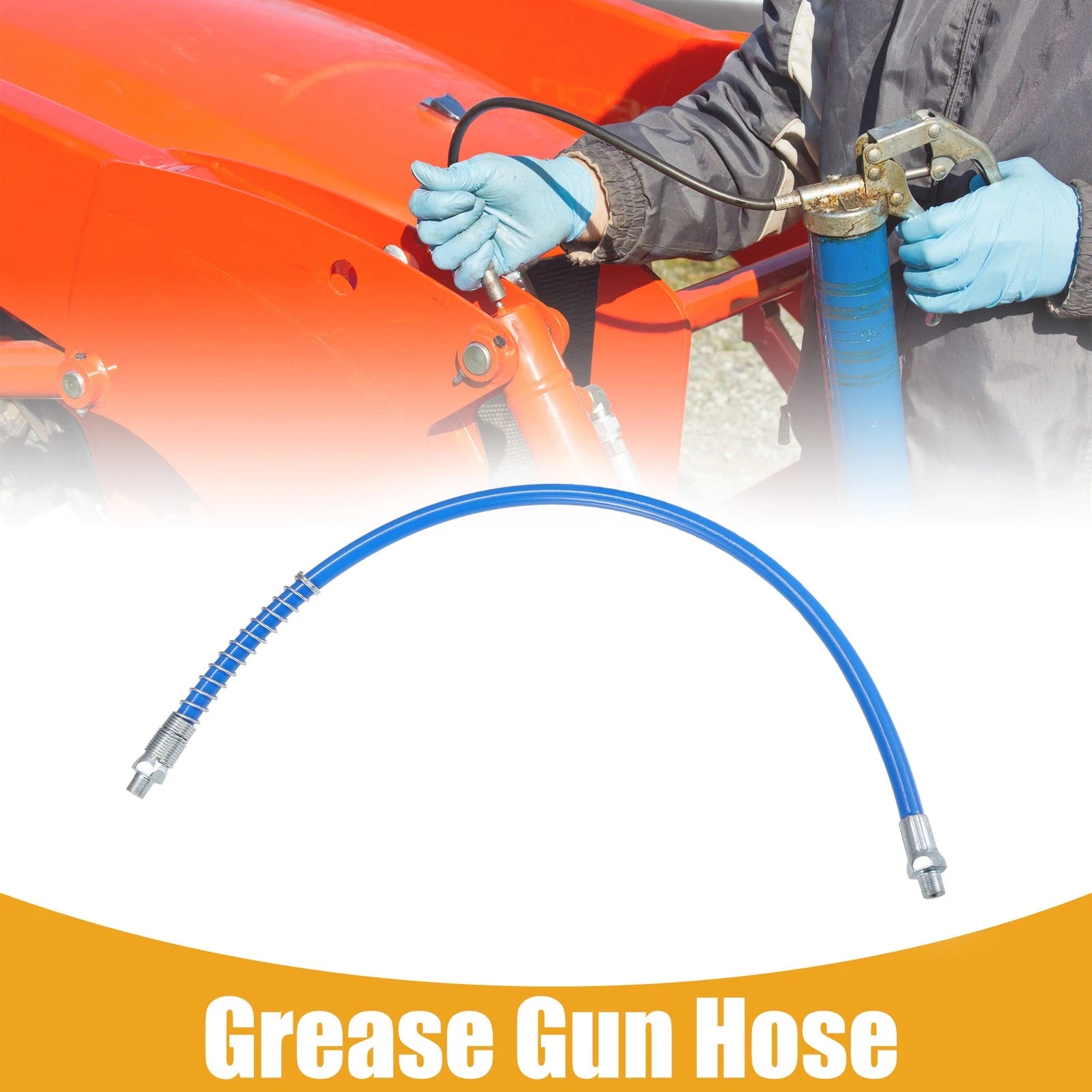 Universal Trailer Grease Gun 1/8 NPT Flex Hose Extension Non-Slip Blue (20")