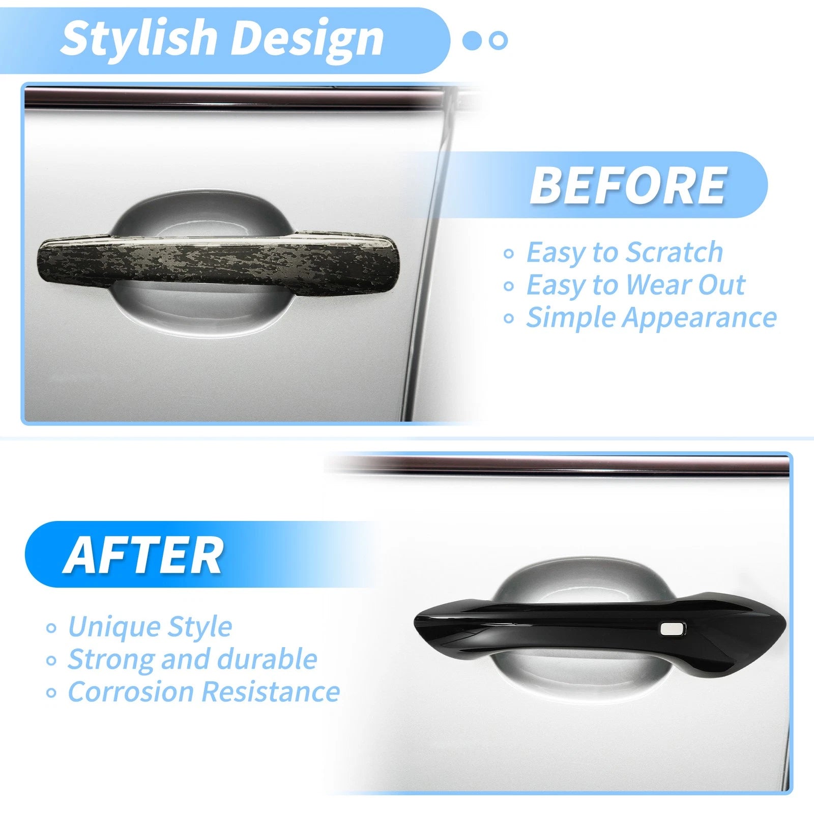 Door Handle Cover Protector Glossy Black for Chevrolet Trax (2024–2025)