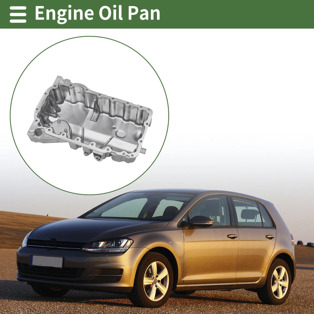 Engine Oil Pan Replacement for Volkswagen Polo 2014–2017 Aluminum Silver Tone