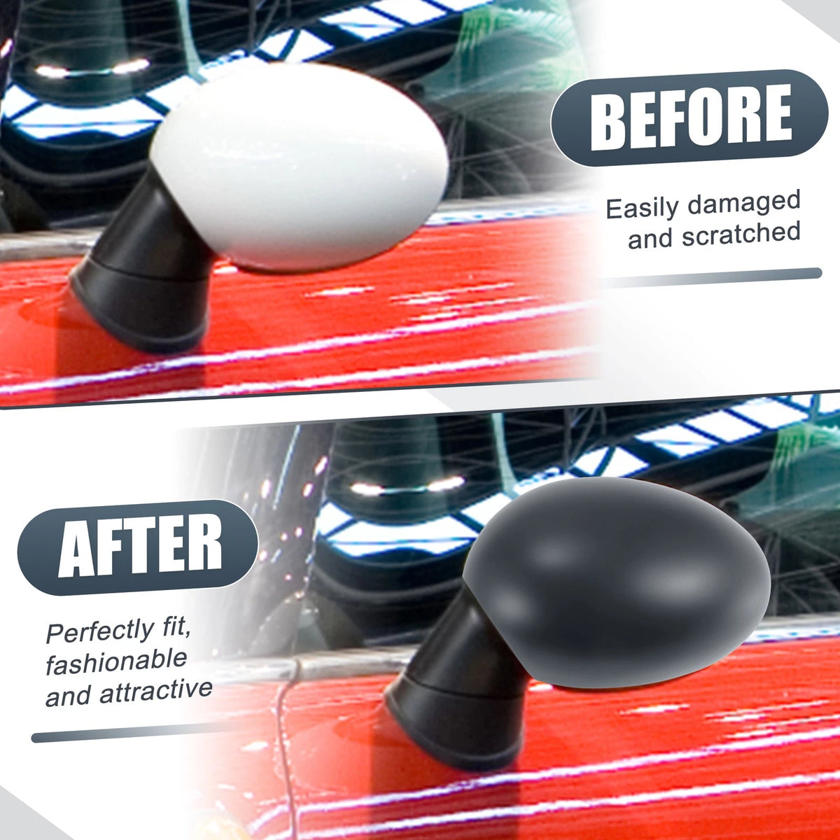 Rearview Mirror Cover Cap Pair Gray for BMW Mini Clubman R55 R57 R56 (2011–2016)