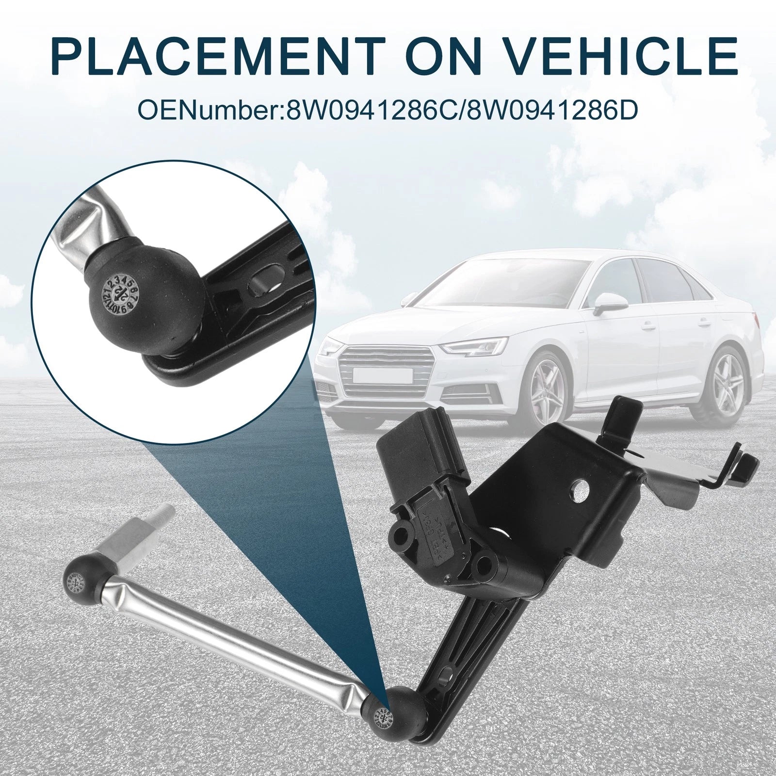 Air Suspension Ride Height Level Sensor Replacement for Audi A4 Front Right (2005–2016)