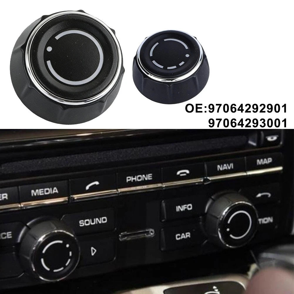 Black Car Audio Knob for Porsche 718 (2016–2020), 981 (2013–2016) 97064293001