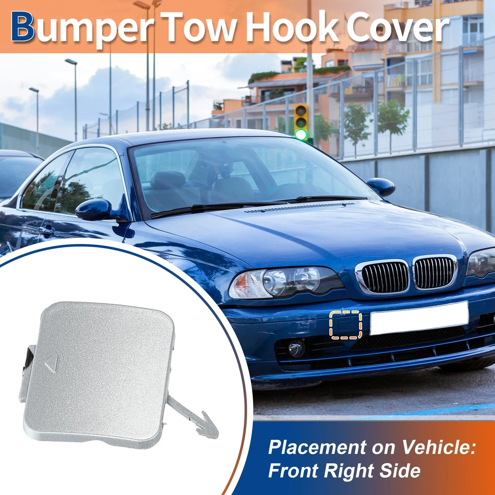 Front Tow Hook Cover Replacement for BMW 525i 528i (2004–2010)