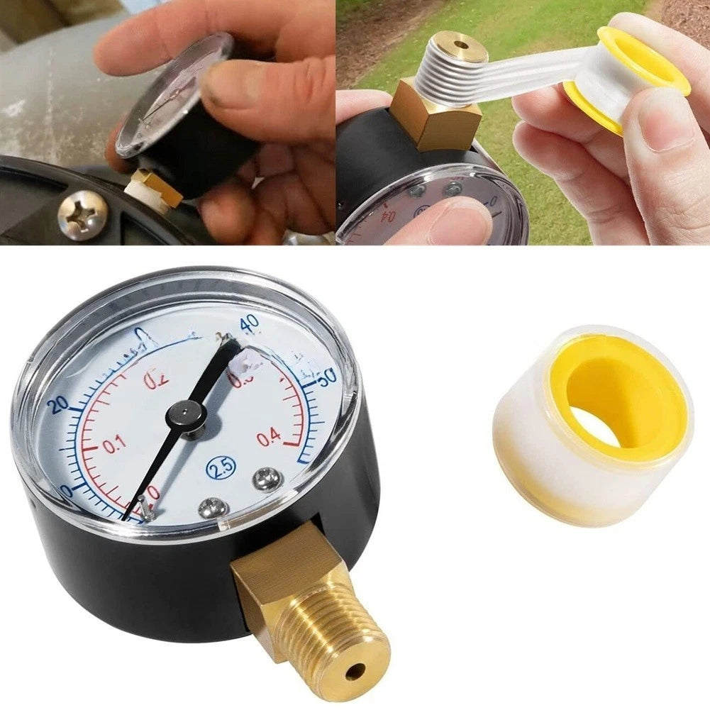 14 Inch Pool Pressure Gauge for ECX270861 (IP67, 60 PSI, Brass Thread)