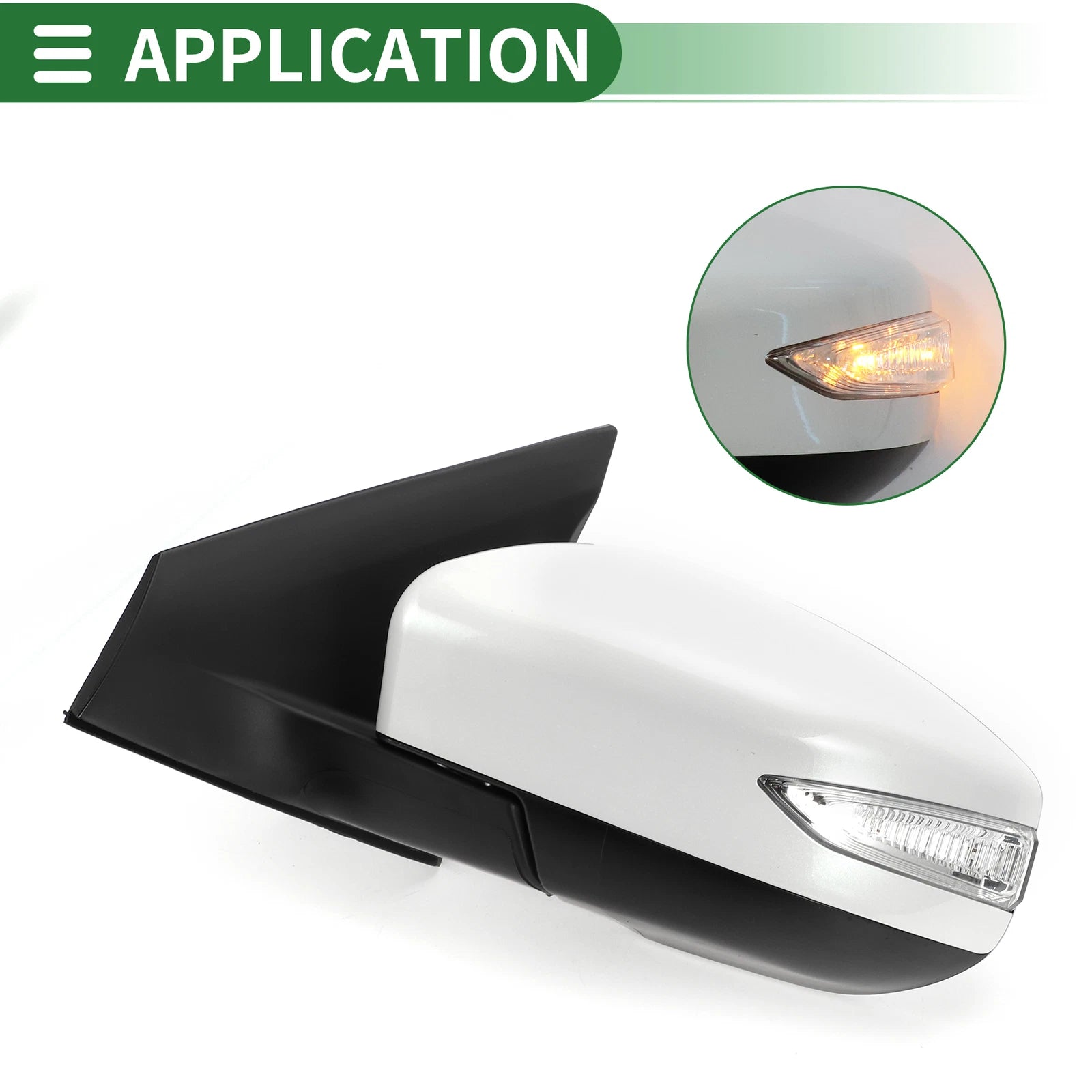 Left Side Door Mirror for Nissan Sentra (2013–2015) Manual Folding White