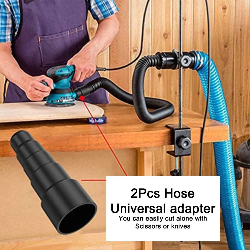 2X Vacuum Cleaner Adapter for Power Tools (Fits 5 Hose Sizes)
