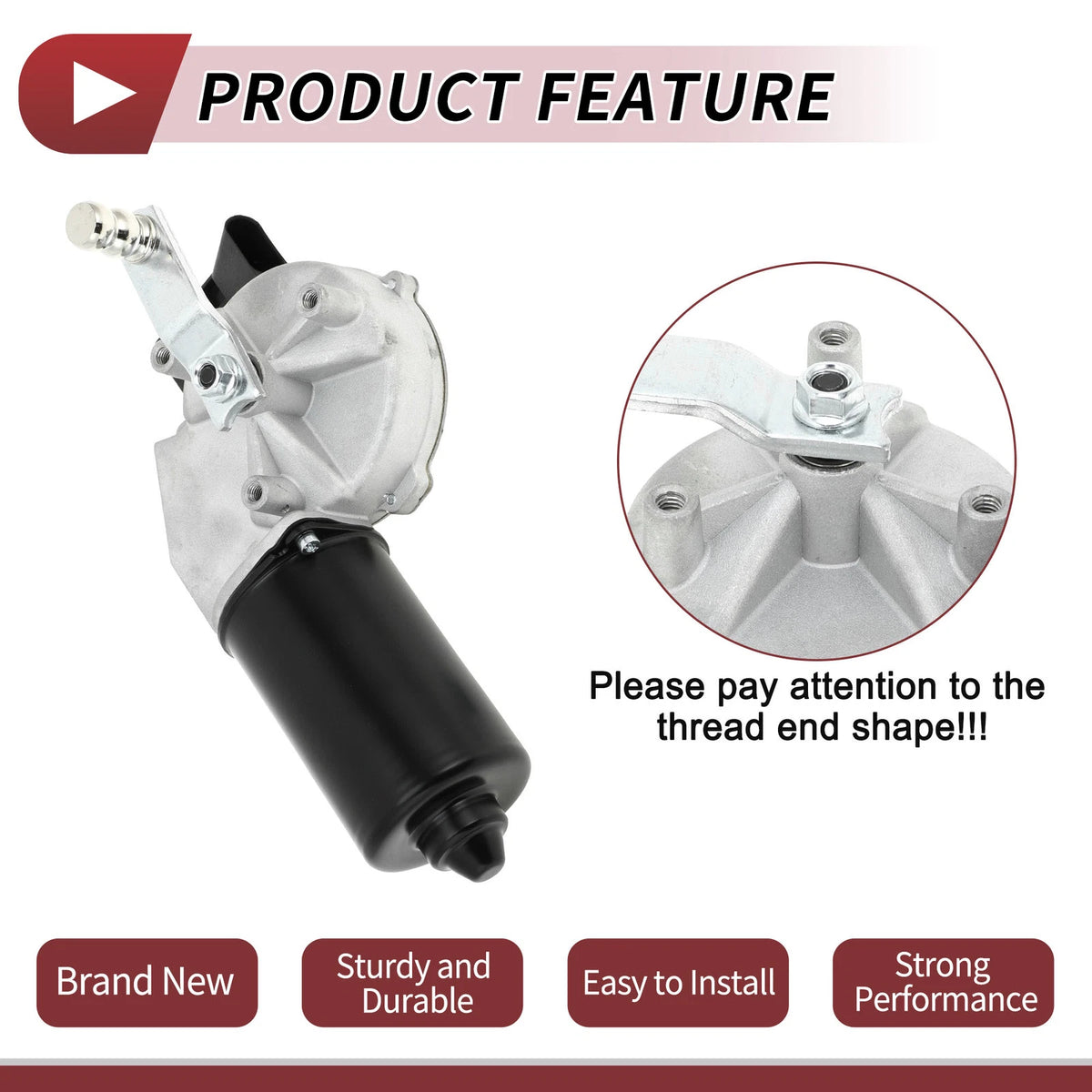 Front Windshield Wiper Motor for Mercedes-Benz GL320 GL350 (2007–2012) No. 1648202442 4 Pin