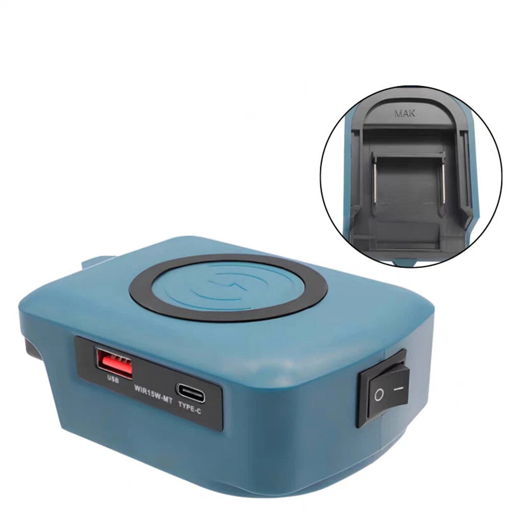 Wireless Charger Adapter for Makita 18V Li-ion Battery (Type-C & USB)