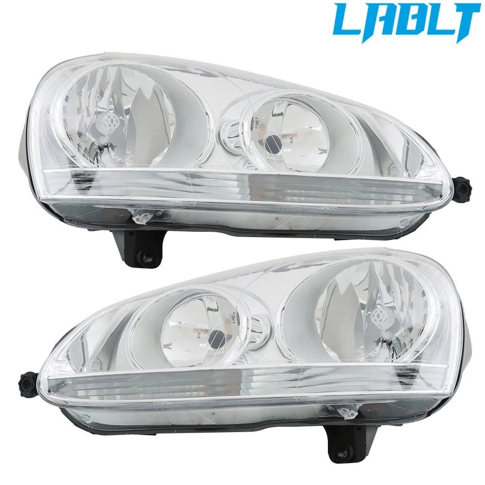 Halogen Headlights Pair for Volkswagen Rabbit (2006–2009) & Jetta (2005–2010)