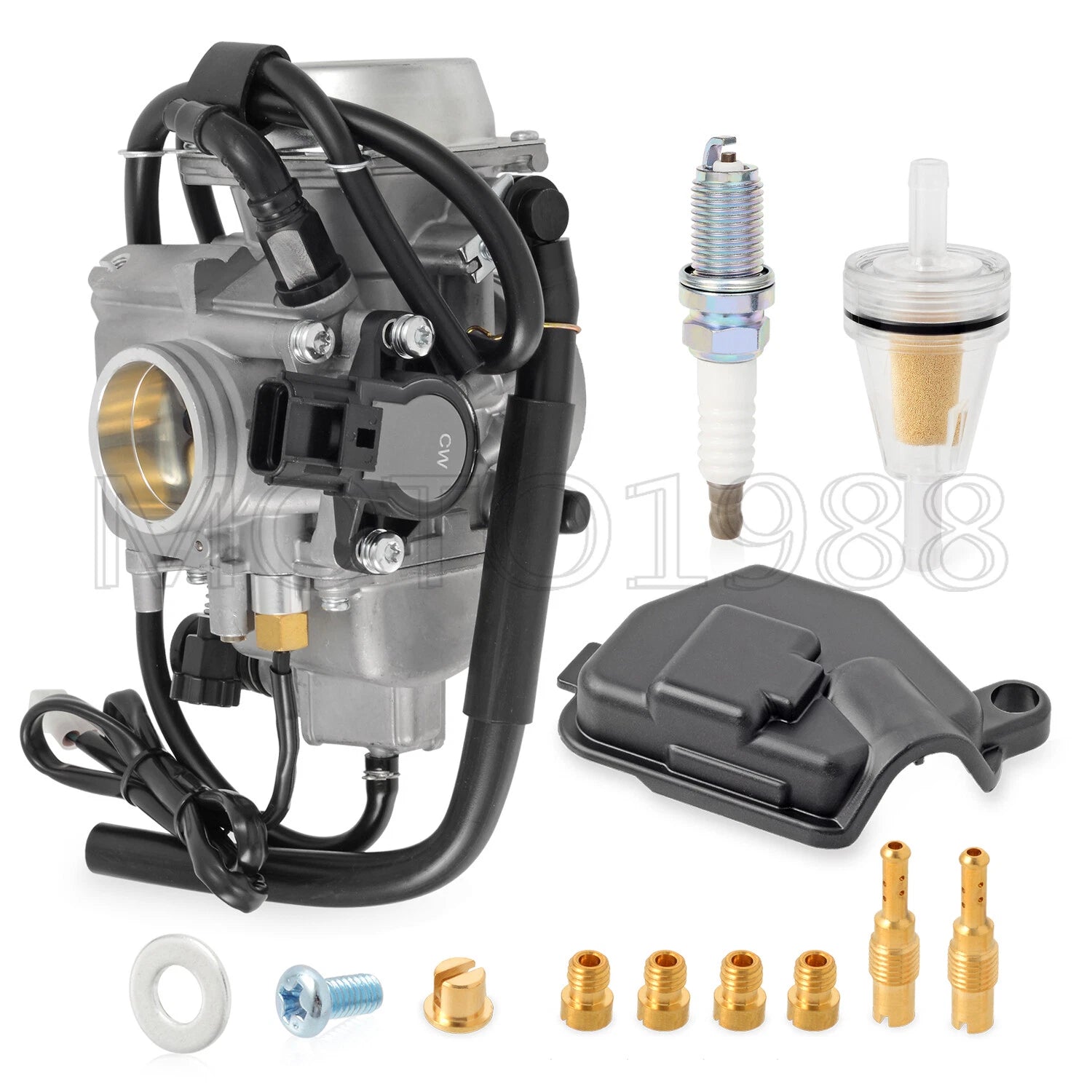 Carburetor & Spark Plug for Honda Foreman Rubicon 500 TRX500 (2001–2012)