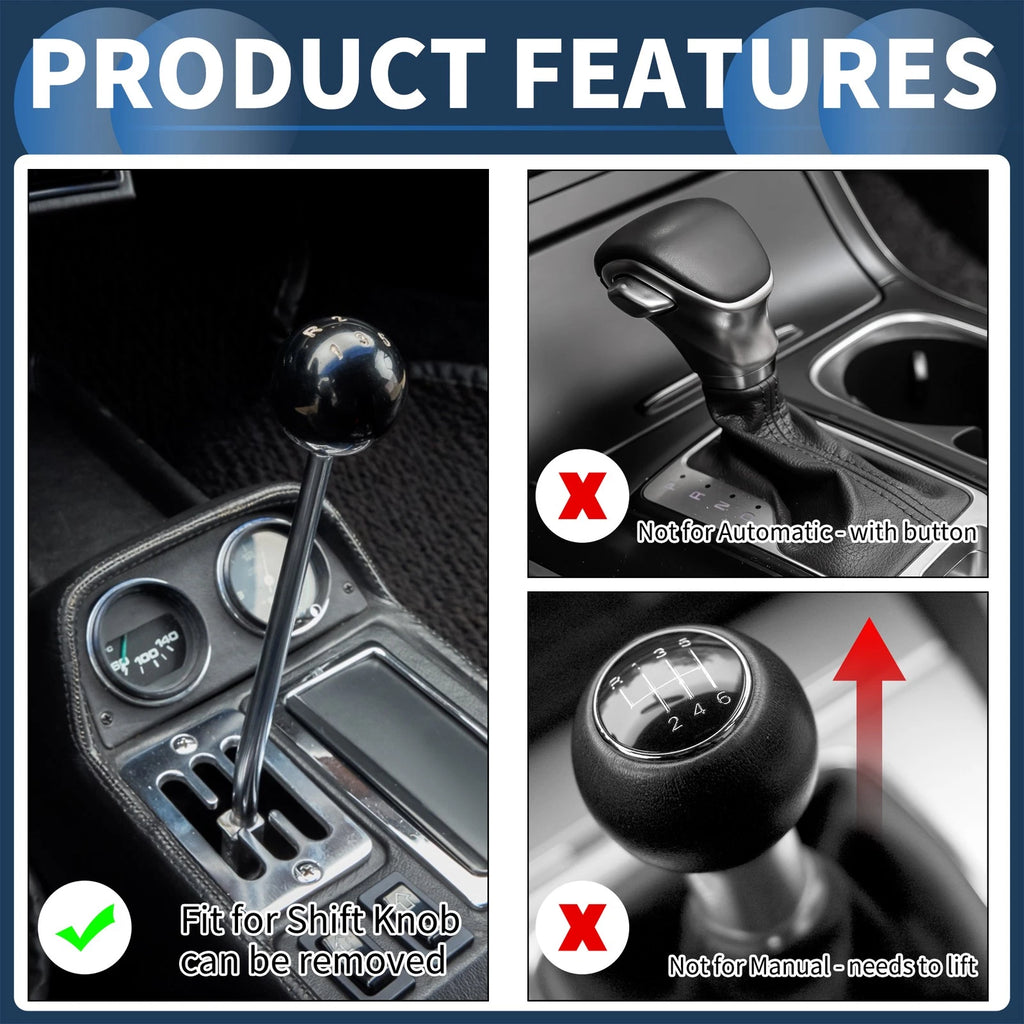 Shift Knob with 3 Adapters for Universal Fit (9cm)