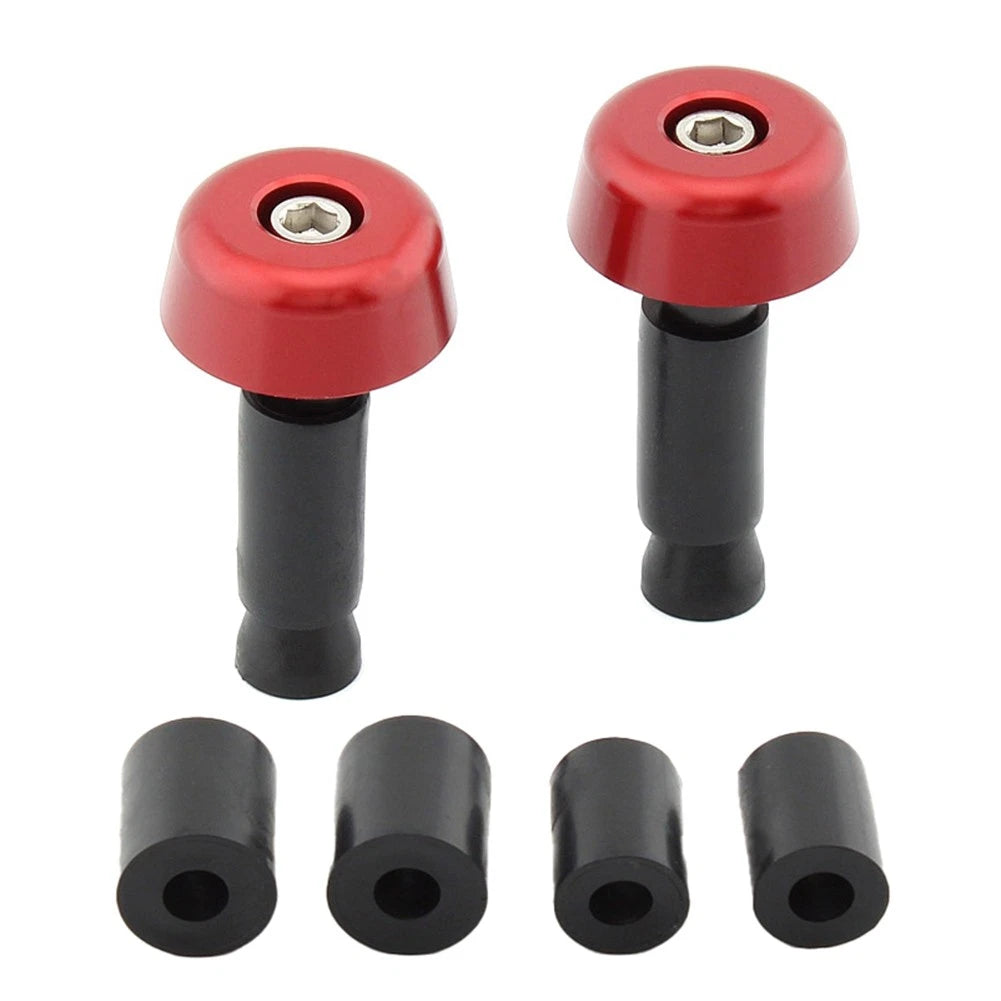 Handlebar Grips & End Caps for Universal Motorcycle (0.5in/12.7MM) Red