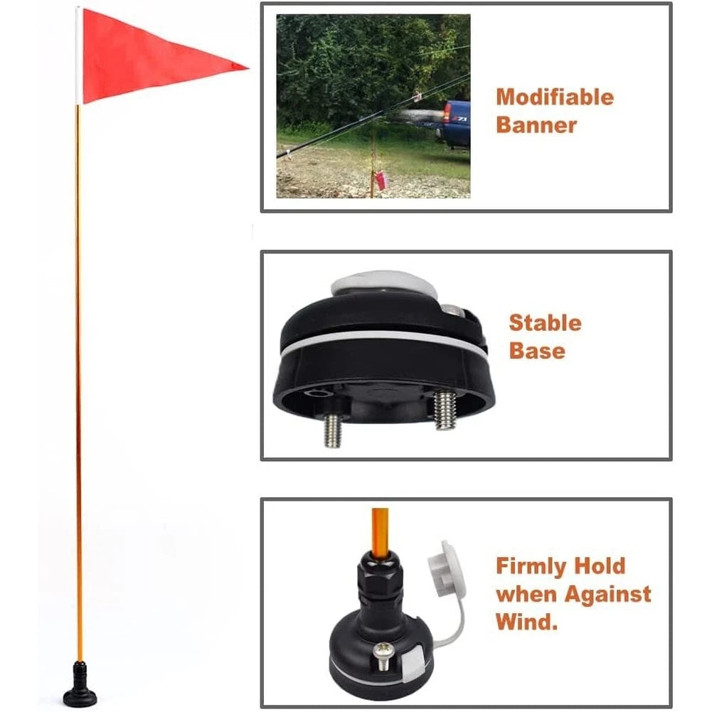 47 Inch Lightweight Aluminum Flag Pole for Kayaking Safety