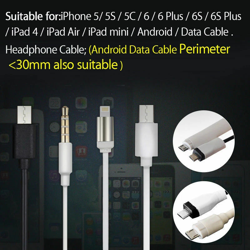 20Pcs Heat Shrink Tube Wrap Sleeve for Phone/iPad Data Cable