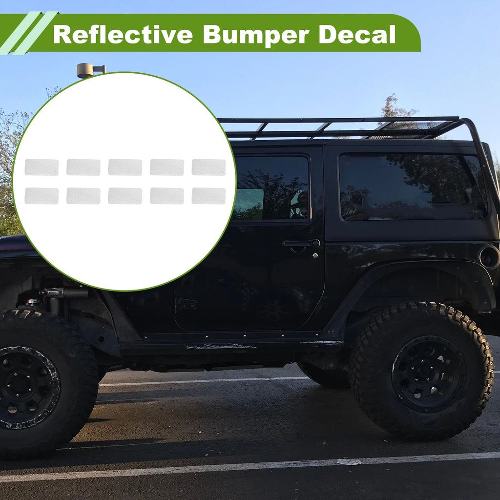 Set of 10 Reflective Bumper Decals for Universal Use