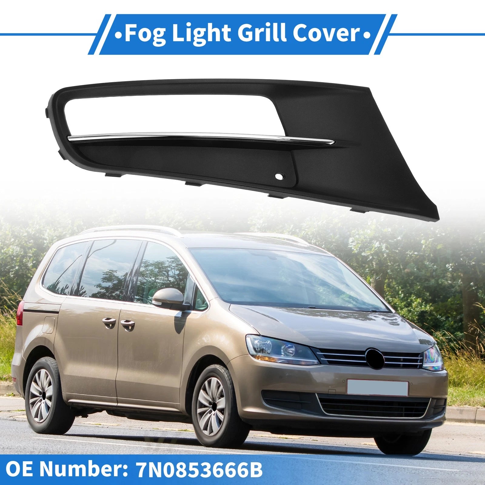 Front Right Fog Light Grill Replacement for Volkswagen Sharan (2012–2019)